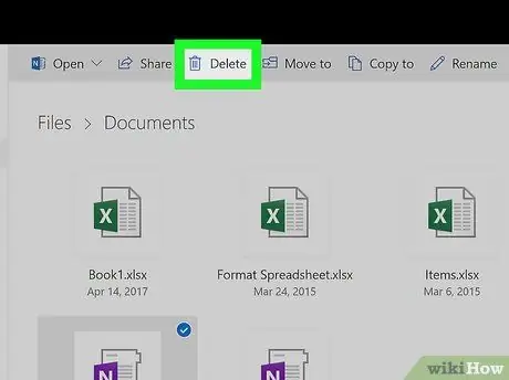 OneNote piezīmju grāmatiņu dzēšana 6. darbība