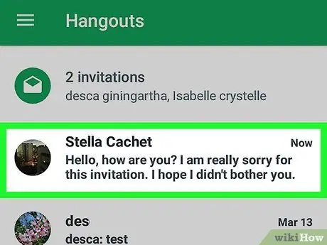 Smazání zprávy v Google Hangouts Krok 2