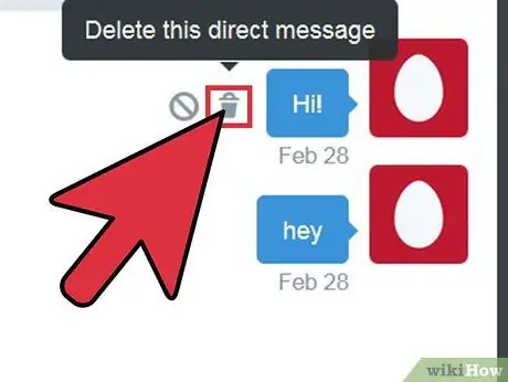 Slet en direkte besked på Twitter Trin 8