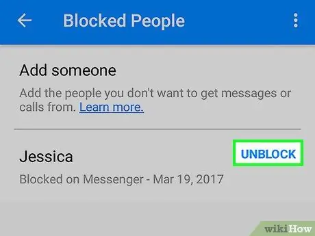 Desbloquear Alguém no Facebook Messenger Etapa 11