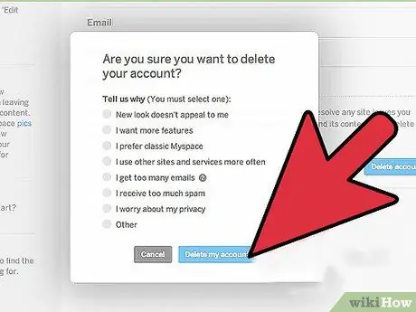 Anuloni llogarinë tuaj MySpace Hapi 13