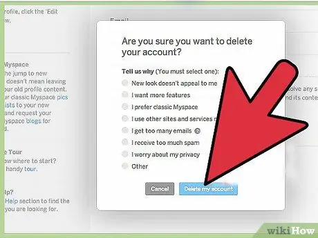 Ακύρωση του λογαριασμού σας MySpace Βήμα 8