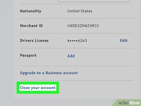 Ștergeți un cont PayPal Pasul 5