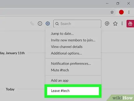 ออกจากช่องบน Slack ขั้นตอนที่ 8