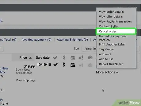 Atšaukite užsakymą „eBay“6 veiksme