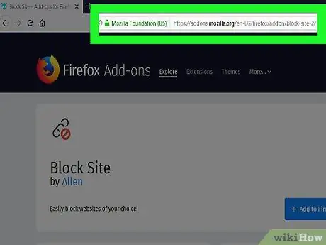 Blockera och blockera webbplatser med Firefox Steg 2