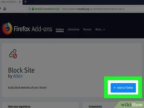 Az internetes webhelyek letiltása és feloldása Firefox segítségével 3. lépés