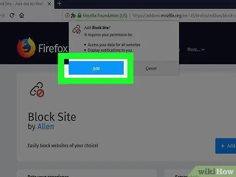 Blockera och blockera webbplatser med Firefox Steg 4