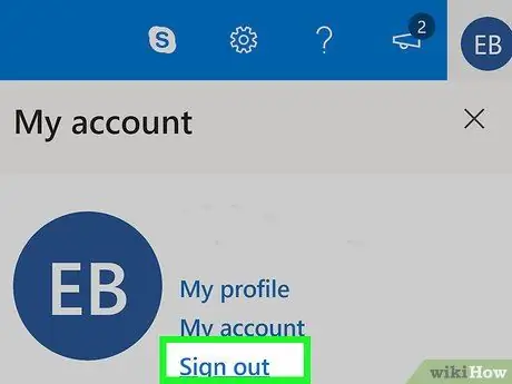 Αποσύνδεση από το Hotmail Βήμα 3