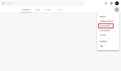गूगल समाचार; स्थानीय अनुभाग