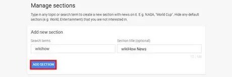 Google News; seksioni add