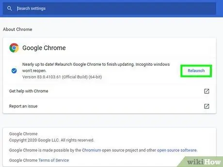 Frissítse a Google Chrome 6. lépését