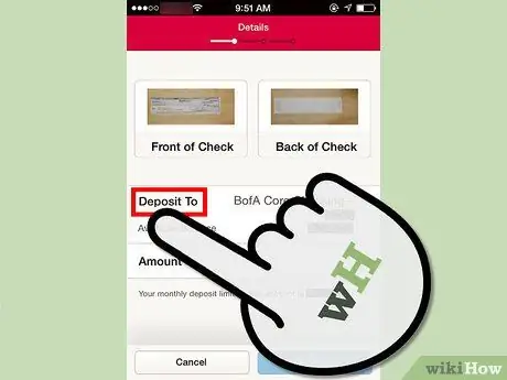 Vklady pomocou aplikácie Bank of America pre iPhone, krok 11