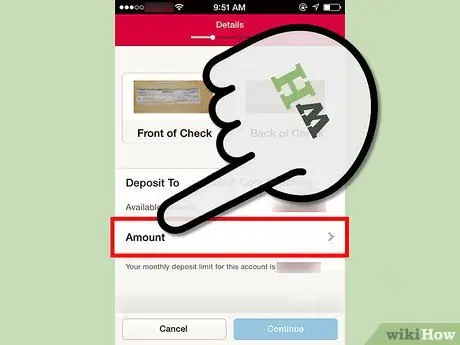 Depósito de cheques com o aplicativo para iPhone do Bank of America, Etapa 12