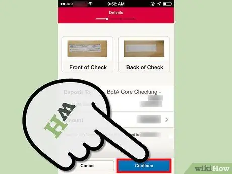 Befizetési csekkek a Bank of America iPhone App alkalmazásban 15. lépés