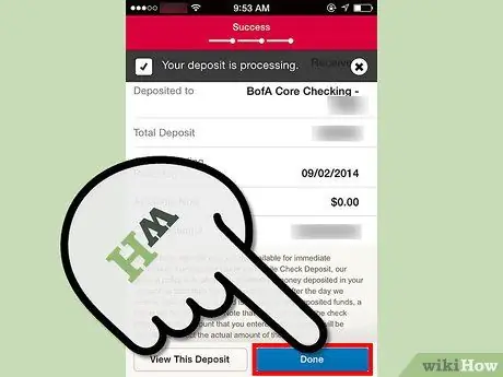 Depositar cheques con la aplicación para iPhone de Bank of America Paso 17