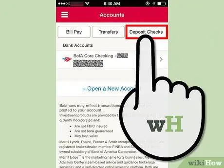 Dipositeu xecs amb l'aplicació per a iPhone del Bank of America Pas 3