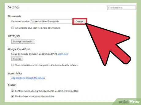 قم بتغيير إعدادات تنزيلات Google Chrome ، الخطوة 5