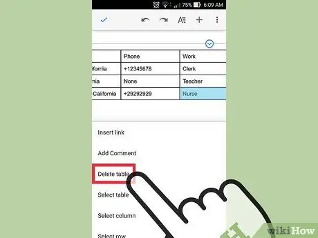 Fshini një tabelë në Google Docs Hapi 19