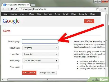 Use Google Alerts Step 2