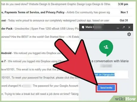 Gmail- ում ինչ -որ մեկին զրուցելու հրավիրեք Քայլ 6