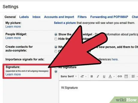 Traieu la línia de signatura del vostre correu electrònic Pas 3