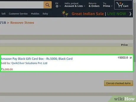 Cancelar la entrega de una tarjeta de regalo de Amazon Paso 6