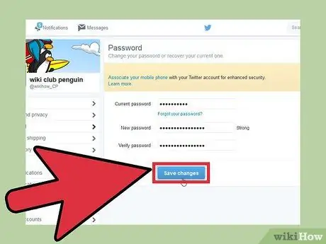 قم بتغيير كلمة مرور Twitter الخاصة بك - الخطوة 5