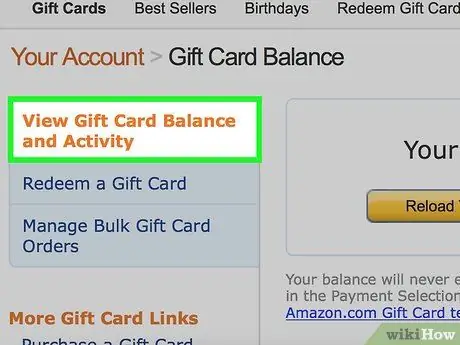 Kontrolloni një bilanc të Amazontcard Hapi 5