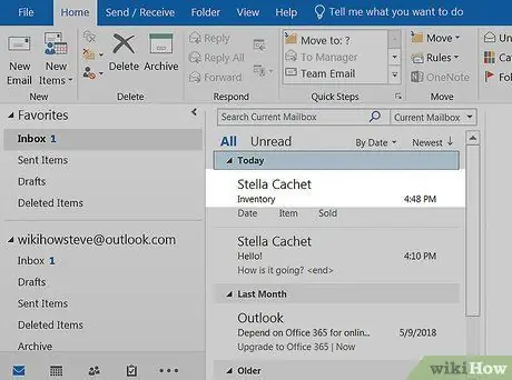 Modifier les e-mails reçus dans Outlook Étape 2