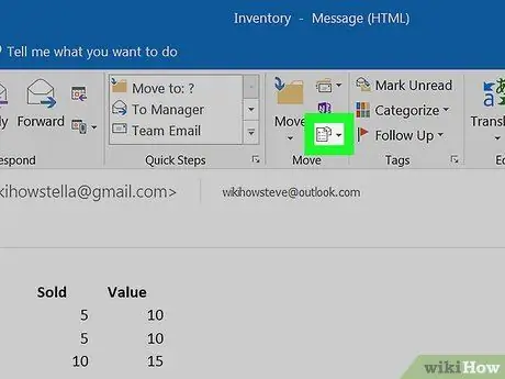 Modifier les e-mails reçus dans Outlook Étape 3