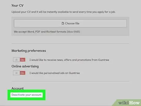 Tanggalin ang isang Gumtree Account Hakbang 4