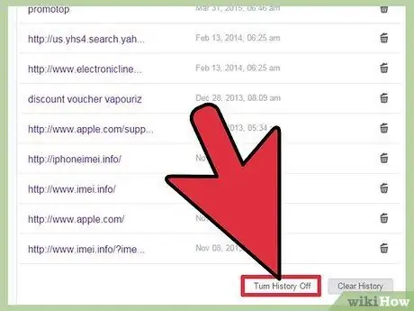 Odstráňte históriu Yahoo Krok 5