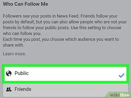 Enable Followers on Facebook Step 5