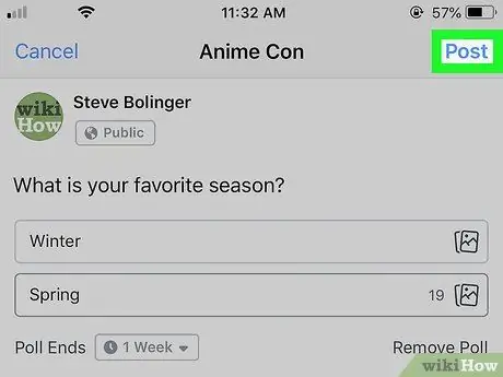 IPhone या iPad पर Facebook ईवेंट पर पोल बनाएँ चरण 13