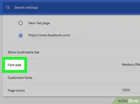 Tingkatkan Ukuran Font di Chrome Langkah 4