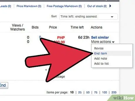 Раннее завершение листинга на eBay Шаг 7