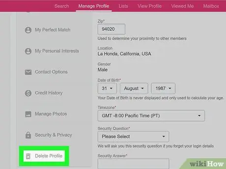 Tanggalin ang isang Ashley Madison Profile Hakbang 7