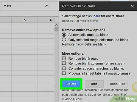 Supprimer les lignes vides sur Google Sheets sur PC ou Mac Étape 24