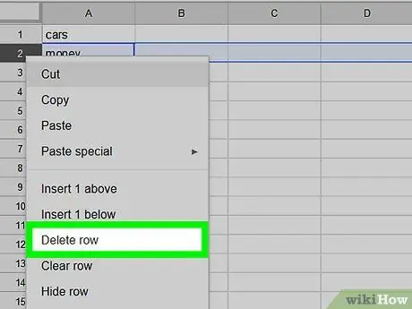 Eliminar filas vacías en Google Sheets en PC o Mac Paso 4