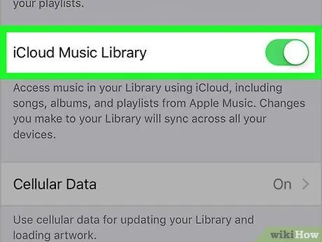 Apague la biblioteca de música de iCloud Paso 3