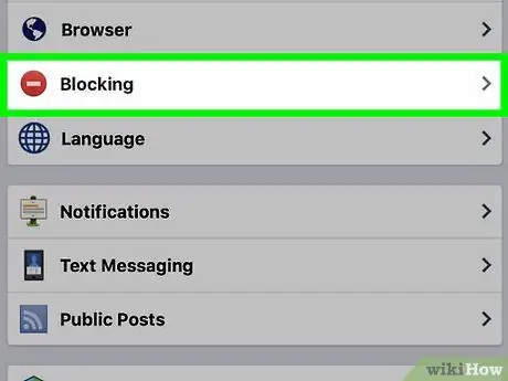 Kontrollera din blockeringslista på Facebook Steg 5