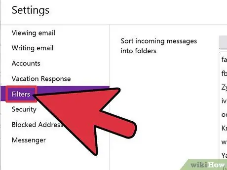 Krijoni një filtër në Yahoo! Posta Hapi 6