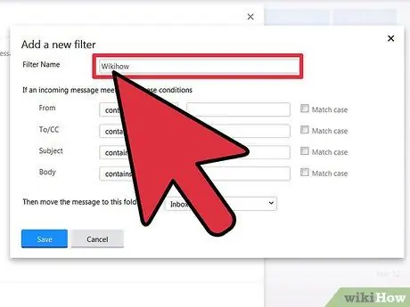 Szűrő létrehozása a Yahoo -ban! Mail 9. lépés