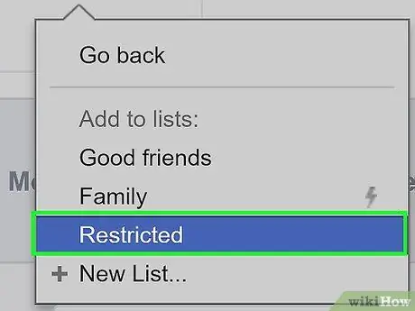 Adăugați pe cineva la o listă restricționată pe Facebook Pasul 10