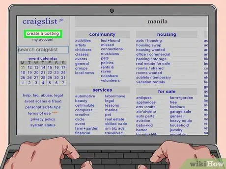 โฆษณาการขายโรงรถบน Craigslist ขั้นตอนที่ 2