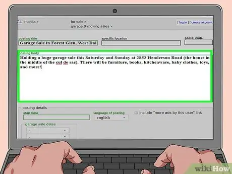 Adverteer een garageverkoop op Craigslist Stap 6
