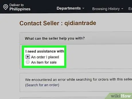 Contact a Seller on Amazon Step 5