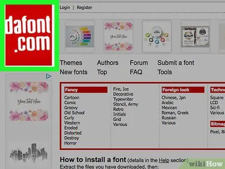 Unduh Font dari Dafont Langkah 1