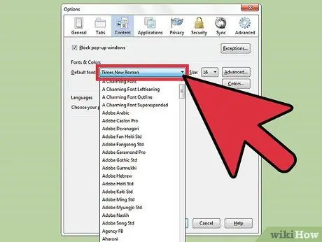 Módosítsa az alapértelmezett betűtípust a Firefoxban 5. lépés